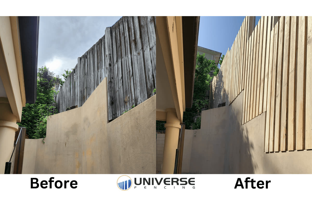 Old fence removed and replaced